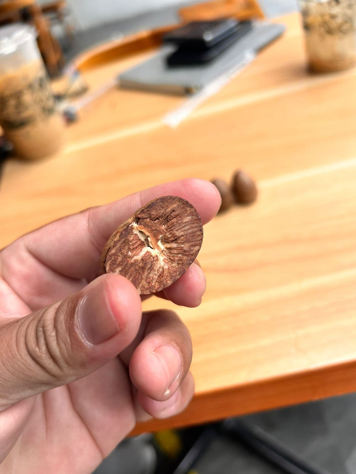 Quality inspection of a dried areca nut sample